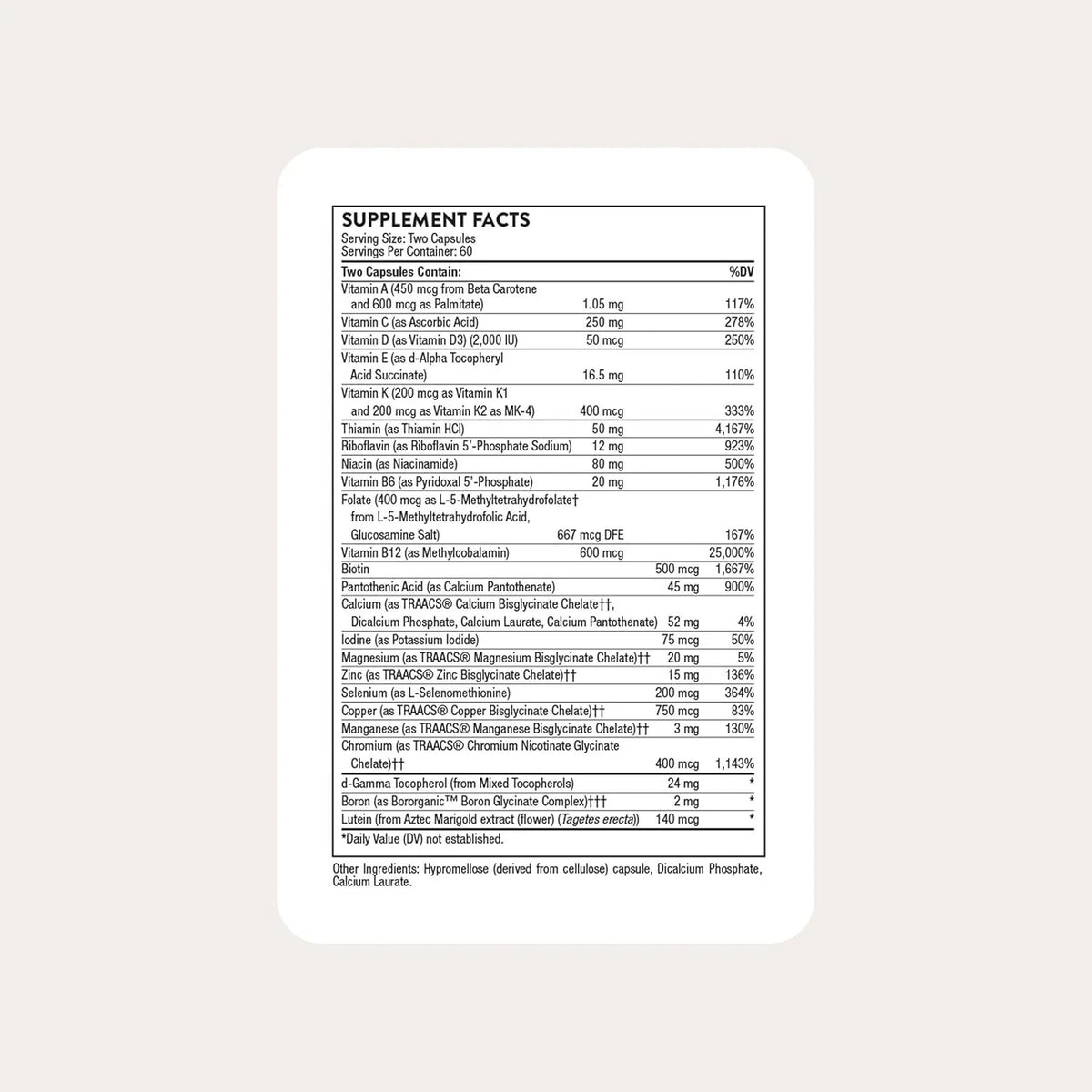 Thorne Basic Nutrients 2/Day Multivitamin 60 Capsules